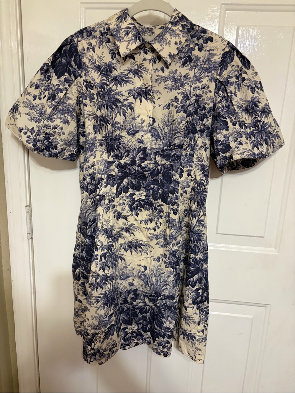 Tuckernuck Women's Navy Toile Mini Delaney Dress w/Hidden Pockets Size Small